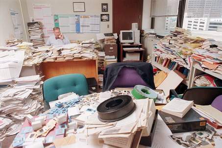 A messy desk is also a drag on