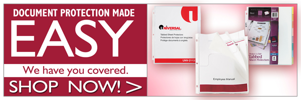 sheet-protectors-banner600 Order sheet protectors at On Time Supplies