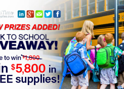 New Prizes Added! Now win $5,800 in FREE School Supplies!