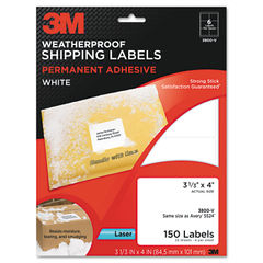 3M Permanent Adhesive White Weatherproof Address Labels
