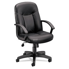 basyx® VL601 Series Managerial Mid-Back Leather Chair