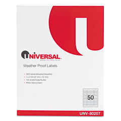Universal® Weatherproof Permanent Adhesive Labels