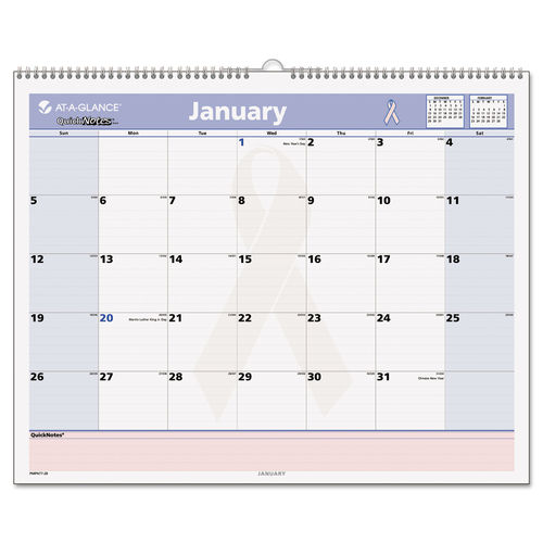 AT-A-GLANCE® Pink Ribbon Wall Calendar Pink Ribbon 2013 Calendar: just in time for Breast Cancer Awareness Month