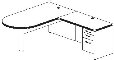 L Shape Desk Plan