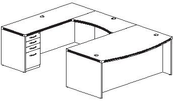 U Shape Desk Plan