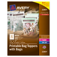 Avery® Printable Bag Toppers with Bags