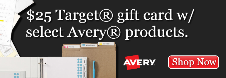 $25 Target Gift Card with Avery Rebate