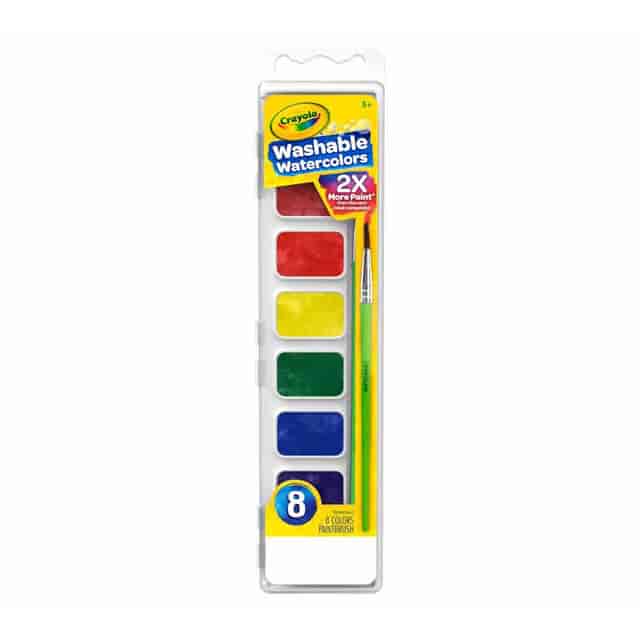 Washable Watercolor Paint, 8 Assorted Colors, Palette Tray Washable Watercolor Paint, 8 Assorted Colors, Palette Tray