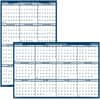 HOD395 - Academic July-June Wall Calendar, Julian Dates, Yearly, 1 Year, July 2025 to June 2026, 24" x 37" Sheet Size, 1.13" x 1.63" , 1.25" x 1.38" Block, Blue, Gray, Paper