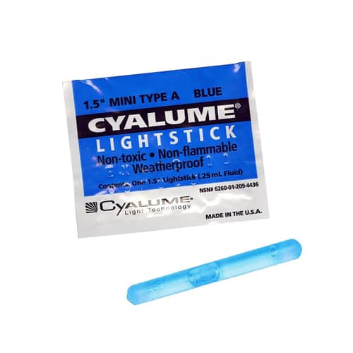 BOX OF 10) LC Industries ChemLight 6" Inch BLUE Military