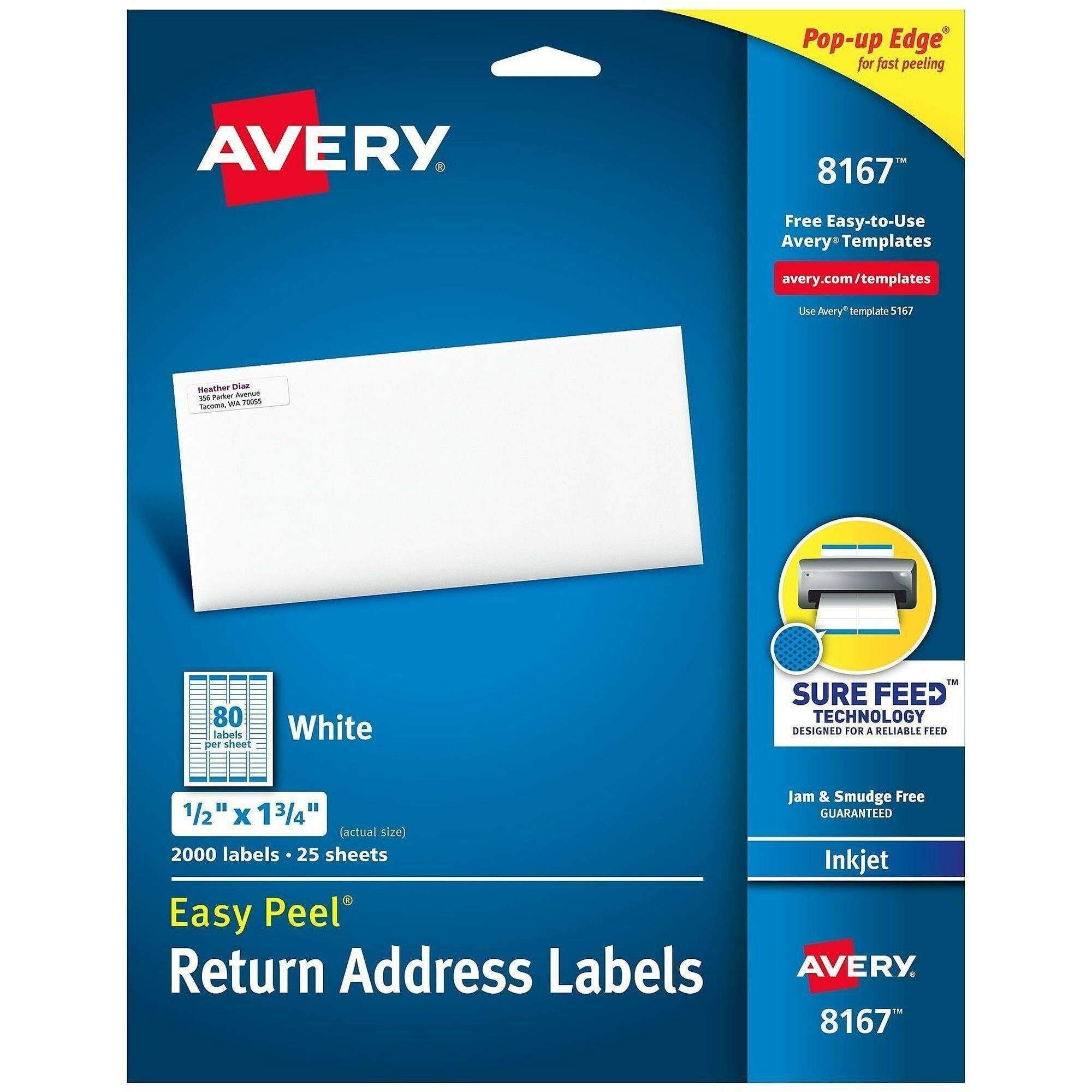 Easy Peel Return Address Labels by Avery® AVE8167 | OnTimeSupplies.com