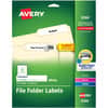 AVE8366 - File Folder Labels, 2/3" Width x 3 7/16" Length, Permanent Adhesive, Rectangle, Inkjet, Laser, Matte, White, Paper, 30 / Sheet, 25 Total Sheets, 750 Total Label(s), 750 / Pack
