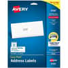 AVE8160 - Address Labels, 1" x 2-5/8" , White, 750 Labels (8160), x 1" Width x 2 5/8" Length, Permanent Adhesive, Rectangle, Inkjet, Matte, White, Paper, 30 / Sheet, 25 Total Sheets, 750 Total Label(s)