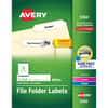 AVE5366 - White Filing Labels, Permanent Adhesive, Laser, Inkjet, White, 30 / Sheet, 1500 / Box