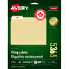 AVE5366 - White Filing Labels, Permanent Adhesive, Laser, Inkjet, White, 30 / Sheet, 1500 / Box