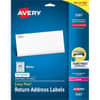AVE5267 - White Rectangle Labels with Sure Feed Technology, 1/2" Height x 1 3/4" Width, Permanent Adhesive, Rectangle, Laser, Inkjet, Matte White, Paper, 80 / Sheet, 2000 / Pack