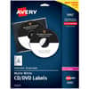 AVE5692 - Optical Disc Label, - HeightPermanent Adhesive, Laser, Matte, Matte White, Paper, Peel-off, Wrinkle-free, Smear Resistant, Smudge Resistant, Customizable, Strong, 2 / Sheet, 20 Total Sheets