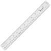 ACM10562 - 12" Transparent Ruler, 12" Length x 1" Width, 1/16 Graduations, Imperial, Metric Measuring System, Acrylic, Clear, 1 Each