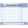 AAG89701 - Desk Pad, Standard, Monthly, 12 Month, January 2027 to December 2027, 1 Month Single Page Layout, 21 3/4" x 17" Sheet Size, Blue Sheet, 2.43" x 2.25" Block, Headband, Desk Pad, Wall Mount, Blue