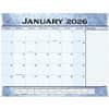 AAG89701 - Desk Pad, Standard, Monthly, 12 Month, January 2026 to December 2026, 1 Month Single Page Layout, 21 3/4" x 17" Sheet Size, Blue Sheet, 2.43" x 2.25" Block, Headband, Desk Pad, Wall Mount, Blue