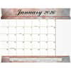 AAG89702 - Marbled Desk Pad, Standard, Monthly, 12 Month, January 2026 to December 2026, 1 Month Single Page Layout, 21 3/4" x 17" Sheet Size, White Sheet, 2.43" x 2.25" Block, Desk Pad, Rose, Gray, Burgundy