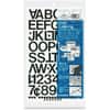 CHA01030 - Vinyl Helvetica Style Letters/Numbers, 12 x Numbers, 76 x Capital Letters Shape, Self-adhesive, Helvetica Style, Easy to Use, 1" Height, Black, Vinyl, 88 / Pack