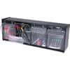 DEF20404OP - Tilt Bin Interlocking Multi-Bin Storage Organizer, 4 Compartment(s), 8.13" Height x 23.63" Width x 6.62" Depth, Interlockable, Black, Plastic, 1 Each