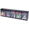 DEF20504OP - Tilt Bin Interlocking Multi-Bin Storage Organizer, 5 Compartment(s), 6.50" Height x 23.63" Width x 5.25" Depth, Interlockable, Black, Plastic, 1 Each