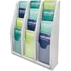 DEF52809 - Multi-Compartment Literature Display, 12 Pocket(s), 19.75" Height x 15.75" Width x 5" Depth, Desktop, Durable, Lightweight, Gray, Plastic, 1 Each