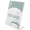 DEF590601 - Superior Image Slanted Sign Holders, 11" Width x 8.5" Height, Rectangular Shape, Plastic, Clear, Clear, 1 Each