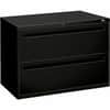 HON792LP - Brigade 700 Series 2-Drawer Lateral, 42" Width x 18" Depth x 28" Height, 2 x Drawer(s) for File, A4, Legal, Letter, Lateral, Interlocking, Leveling Glide, Ball-bearing Suspension, Black, Steel
