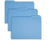 SMD10239 - 1/3 Tab Cut Letter Recycled Interior File Folder, 8 1/2" x 11", 3/4" Expansion, Top Tab Location, Assorted Tab Position, 11 pt., 1 Plys, Paper, Blue, 10% Recycled, 100 / Box