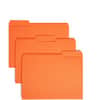 SMD10259 - 1/3 Tab Cut Letter Recycled Interior File Folder, 8 1/2" x 11", 3/4" Expansion, Top Tab Location, Assorted Tab Position, 11 pt., 1 Plys, Paper, Orange, 10% Recycled, 100 / Box