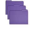 SMD10283 - 1/3 Tab Cut Letter Recycled Interior File Folder, 8 1/2" x 11", 3/4" Expansion, Top Tab Location, Assorted Tab Position, 11 pt., 1 Plys, Paper, Purple, 10% Recycled, 100 / Box