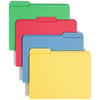 SMD11641 - Colored 1/3 Tab Cut Letter Recycled Top Tab File Folder, 8 1/2" x 11", 3/4" Expansion, Top Tab Location, Assorted Tab Position, 11 pt., 2 Plys, Blue, Green, Red, Yellow, Reinforced Tab, 10% Recycled