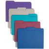 SMD11948 - 1/3 Tab Cut Letter Recycled Top Tab File Folder, 8 1/2" x 11", 3/4" Expansion, Top Tab Location, Assorted Tab Position, 11 pt., 1 Plys, Assorted, Rounded Corner, 10% Recycled, 100 / Box