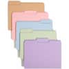 SMD11953 - Colored 1/3 Tab Cut Letter Recycled Top Tab File Folder, 8 1/2" x 11", Top Tab Location, Assorted Tab Position, 11 pt., 1 Plys, Camel, Lake Blue, Lavender, Moss, Pink, 10% Recycled, 100 / Box