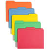 SMD11993 - Colored 1/3 Tab Cut Letter Recycled Top Tab File Folder, 8 1/2" x 11", 3/4" Expansion, Top Tab Location, Assorted Tab Position, 11 pt., 2 Plys, Blue, Green, Orange, Yellow, Reinforced, 10% Recycled