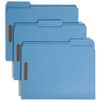 SMD12040 - Colored 1/3 Tab Cut Letter Recycled Fastener Folder, 8 1/2" x 11", 3/4" Expansion, 2 x 2K Fastener(s), 2" for Folder, Top Tab Location, Assorted Tab Position, 11 pt., 2 Plys, Blue, Reinforced Tab
