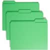 SMD12134 - Colored 1/3 Tab Cut Letter Recycled Top Tab File Folder, 8 1/2" x 11", 3/4" Expansion, Top Tab Location, Assorted Tab Position, 11 pt., 2 Plys, Green, 10% Recycled, 100 / Box