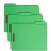 SMD12140 - Colored 1/3 Tab Cut Letter Recycled Fastener Folder, 8 1/2" x 11", 3/4" Expansion, 2 x 2K Fastener(s), 2" for Folder, Top Tab Location, Assorted Tab Position, 11 pt., 2 Plys, Green, Reinforced Tab