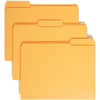 SMD12234 - Colored 1/3 Tab Cut Letter Recycled Top Tab File Folder, 8 1/2" x 11", 3/4" Expansion, Top Tab Location, Assorted Tab Position, 11 pt., 2 Plys, Goldenrod, 10% Recycled, 100 / Box