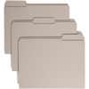SMD12334 - Colored 1/3 Tab Cut Letter Recycled Top Tab File Folder, 8 1/2" x 11", 3/4" Expansion, Top Tab Location, Assorted Tab Position, 11 pt., 2 Plys, Gray, 10% Recycled, 100 / Box