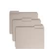 SMD12343 - Colored 1/3 Tab Cut Letter Recycled Top Tab File Folder, 8 1/2" x 11", 3/4" Expansion, Top Tab Location, Assorted Tab Position, 11 pt., 1 Plys, Gray, Rounded Corner, 10% Recycled, 100 / Box