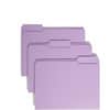 SMD12443 - Colored 1/3 Tab Cut Letter Recycled Top Tab File Folder, 8 1/2" x 11", 3/4" Expansion, Top Tab Location, Assorted Tab Position, 11 pt., 1 Plys, Lavender, Rounded Corner, 10% Recycled, 100 / Box