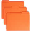 SMD12534 - Colored 1/3 Tab Cut Letter Recycled Top Tab File Folder, 8 1/2" x 11", 3/4" Expansion, Top Tab Location, Assorted Tab Position, 11 pt., 2 Plys, Orange, 10% Recycled, 100 / Box