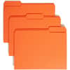 SMD12543 - Colored 1/3 Tab Cut Letter Recycled Top Tab File Folder, 8 1/2" x 11", 3/4" Expansion, Top Tab Location, Assorted Tab Position, 11 pt., 1 Plys, Orange, Rounded Corner, 10% Recycled, 100 / Box