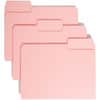 SMD12643 - Colored 1/3 Tab Cut Letter Recycled Top Tab File Folder, 8 1/2" x 11", 3/4" Expansion, Top Tab Location, Assorted Tab Position, 11 pt., 1 Plys, Pink, Rounded Corner, 10% Recycled, 100 / Box