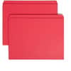 SMD12710 - Colored Straight Tab Cut Letter Recycled Top Tab File Folder, 8 1/2" x 11", 3/4" Expansion, 11 pt., 2 Plys, Red, 10% Recycled, 100 / Box