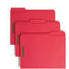 SMD12740 - Colored 1/3 Tab Cut Letter Recycled Fastener Folder, 8 1/2" x 11", 3/4" Expansion, 2 x 2K Fastener(s), 2" for Folder, Top Tab Location, Assorted Tab Position, 11 pt., 2 Plys, Red, Reinforced Tab